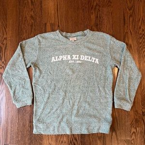 Alpha Xi Delta speckled green crew